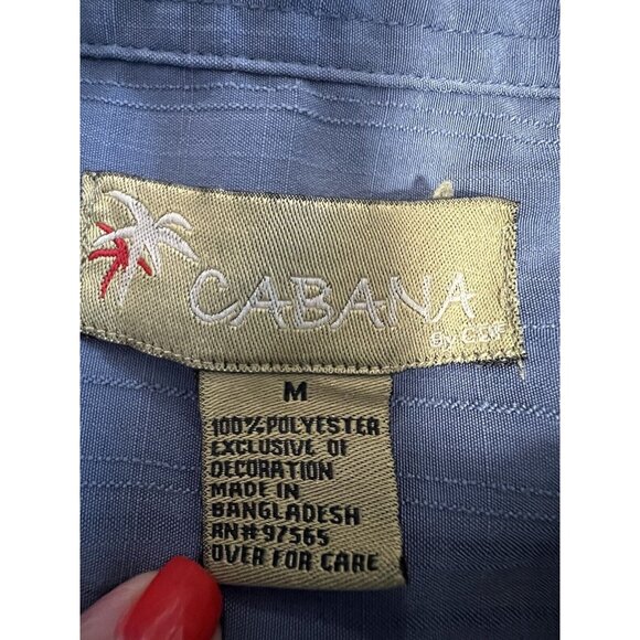 Cabana Mens Resort Button Up Shirt~Size M~Short Sleeve Hawaiian Vacation L10 08 - Picture 5 of 6